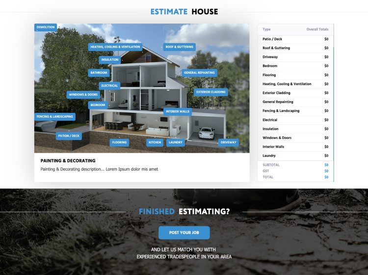 Project Screenshot - https://work.cgpsystems.cz/estimate.co.nz/